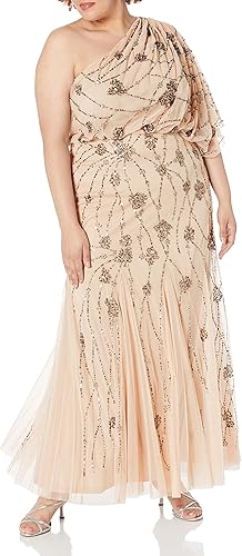 Adrianna Papell Women's One-Shoulder Dress with Beaded Details